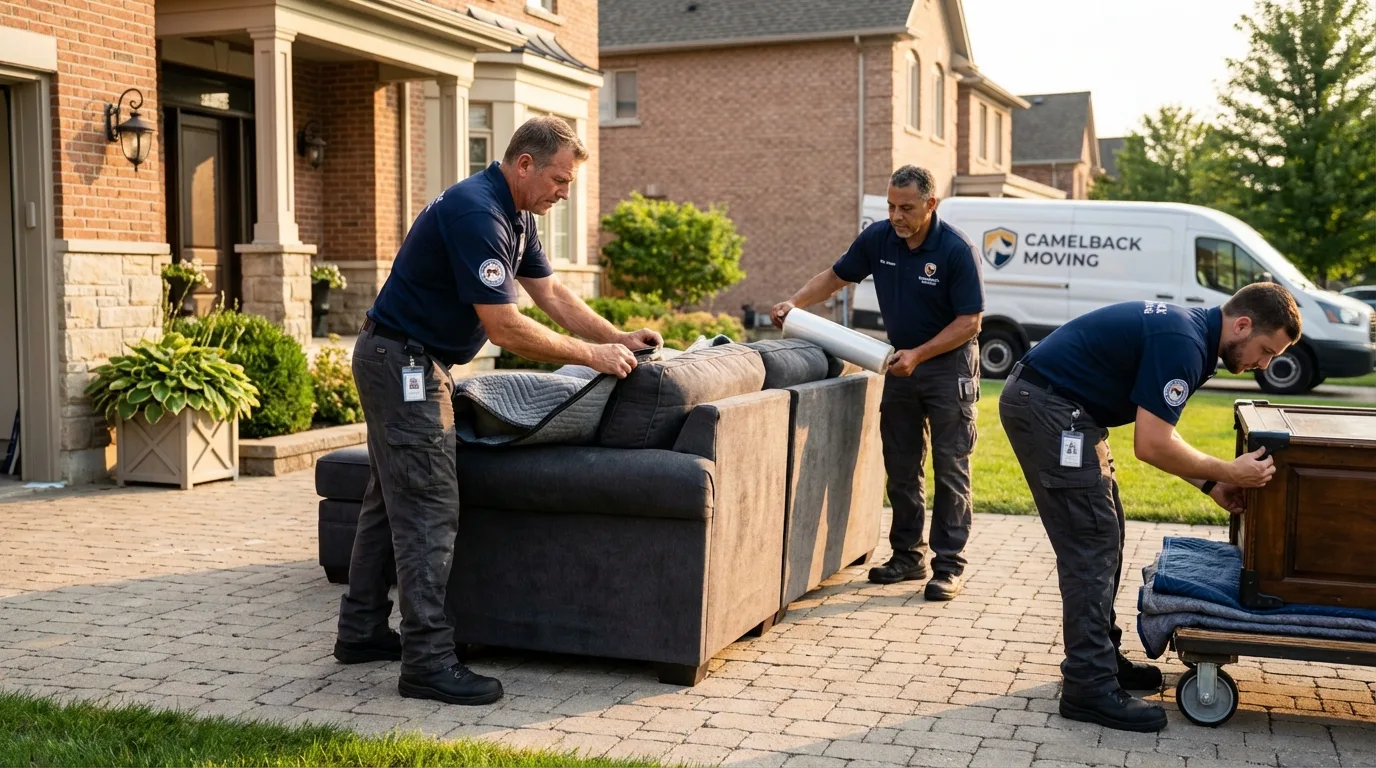 Large estate moving crew wrapping furniture in Dassel, MN